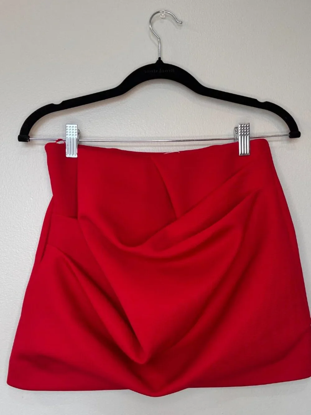 Zara Red Draped Mini Skirt
